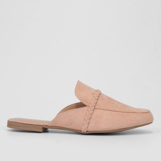 Mule Jelly Bean Tira Trançada Feminino - Nude