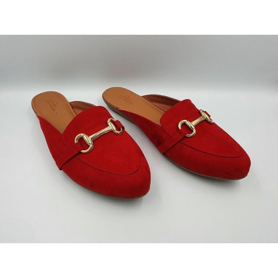 Mule Mocassim Camurça Tamanho Especial Le scarpe di Bruna - - Vermelho