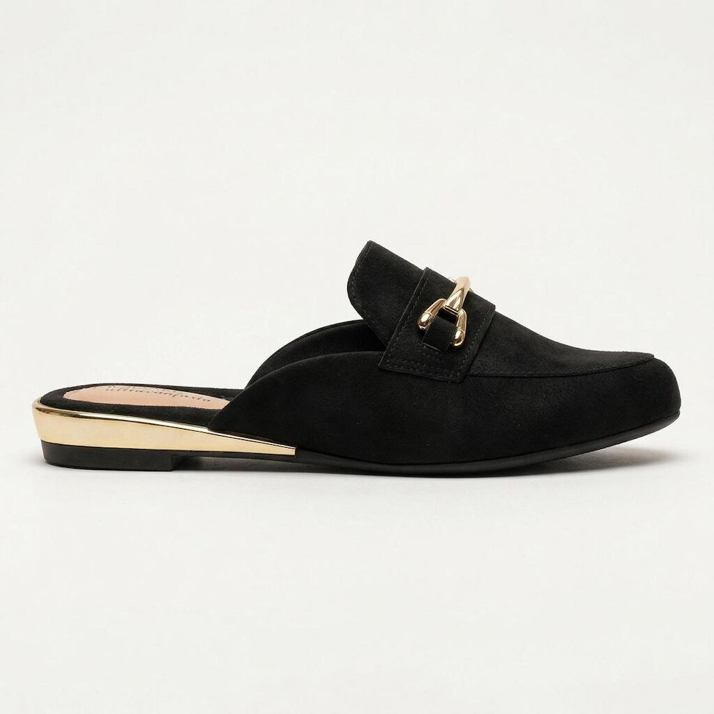 Mule Modare Com Anabela Baixa Preto