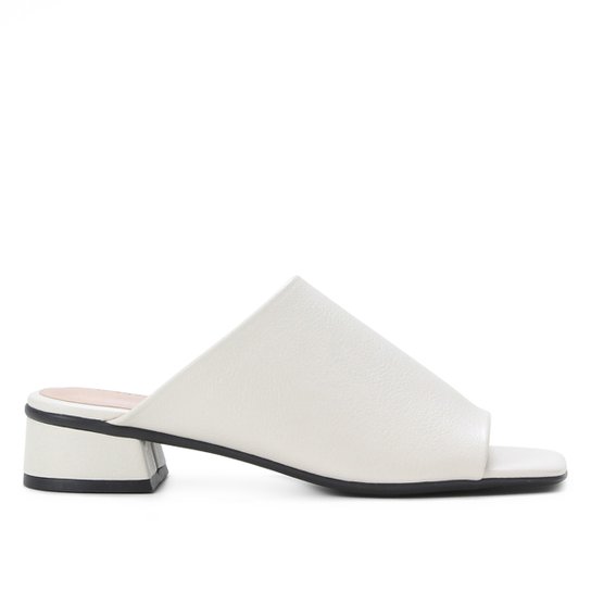 Mule Shoestock Basic Salto Baixo - Off White