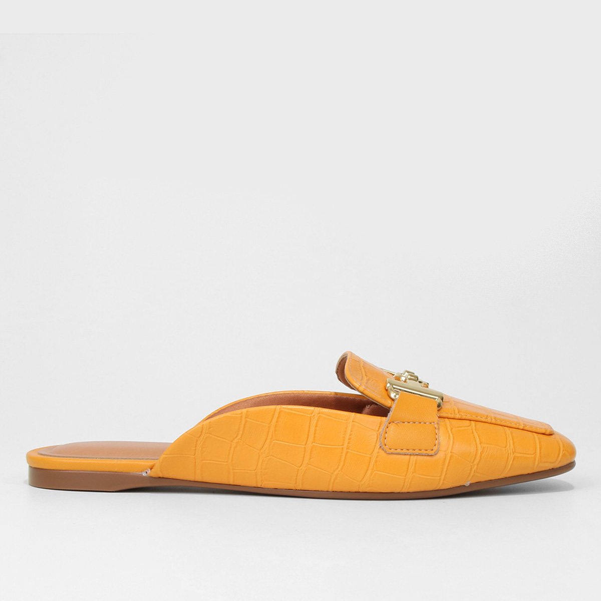 Mule Vizzano Croco Bridão - Mostarda Menor preço em Mule Vizzano Croco Bridão - Mostarda