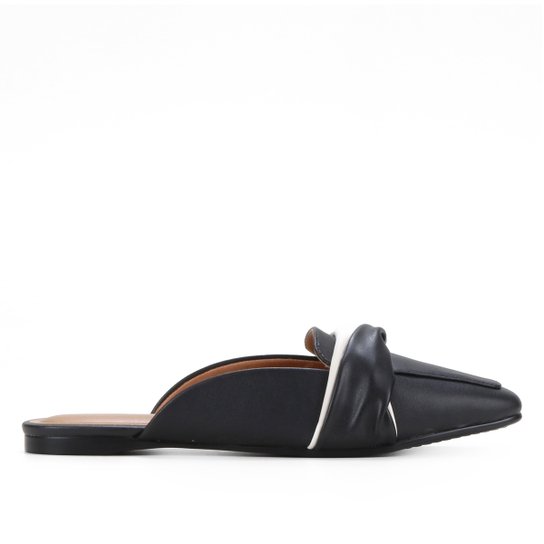 Mule Vizzano Salto Bloco Franzinda - Preto+Branco