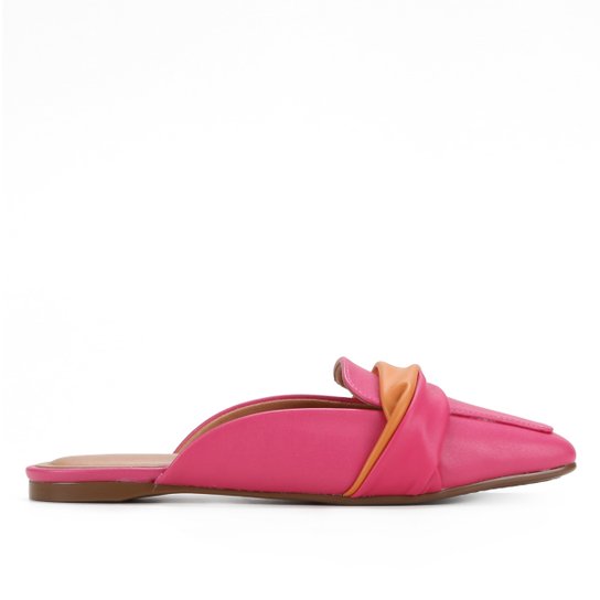 Mule Vizzano Salto Bloco Franzinda - Pink+Branco