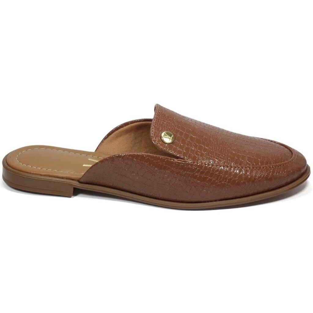 Mule Vizzano Verniz Croco London Mocca Feminino 1376.109