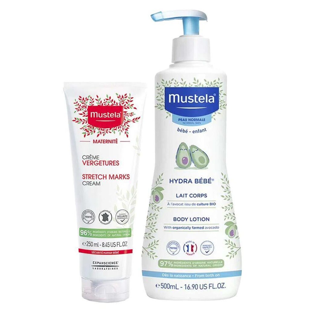 Mustela Kit – Creme para Estrias Maternité 250ml + Hidratante Hydra Bebê 500ml Kit