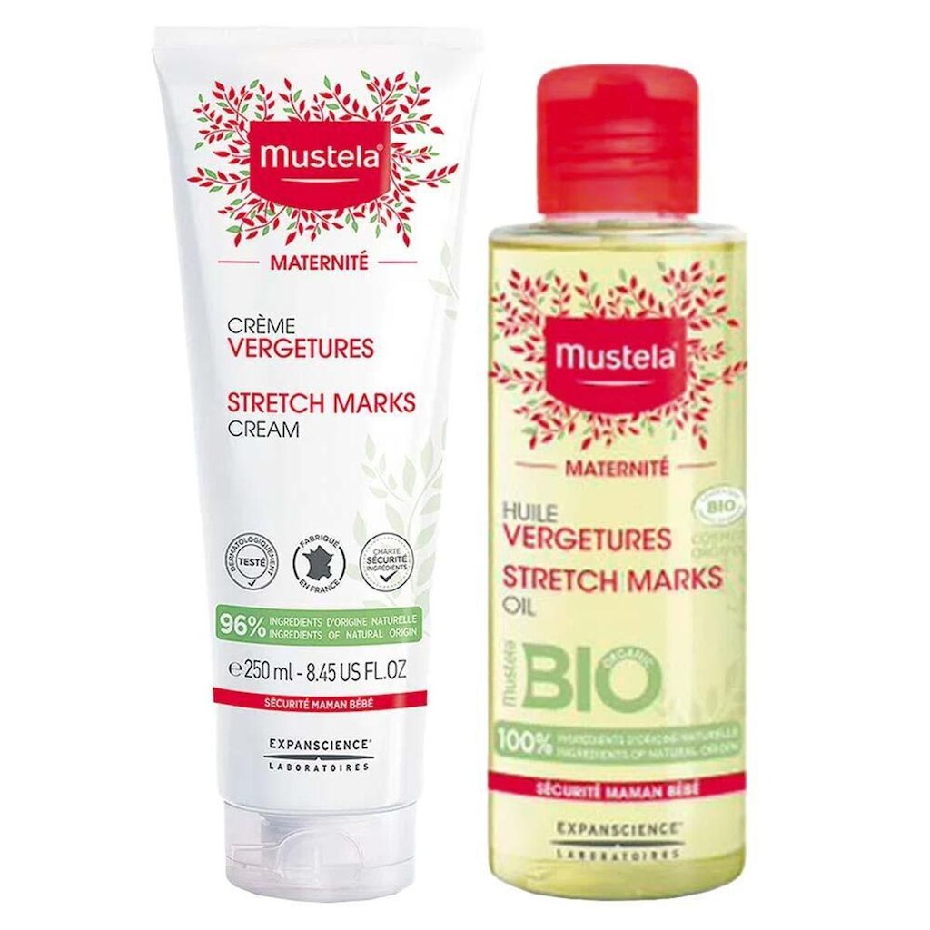 Mustela Maternité Kit – Creme para Estrias 250ml + Óleo para Prevenção de Estrias 105ml Kit