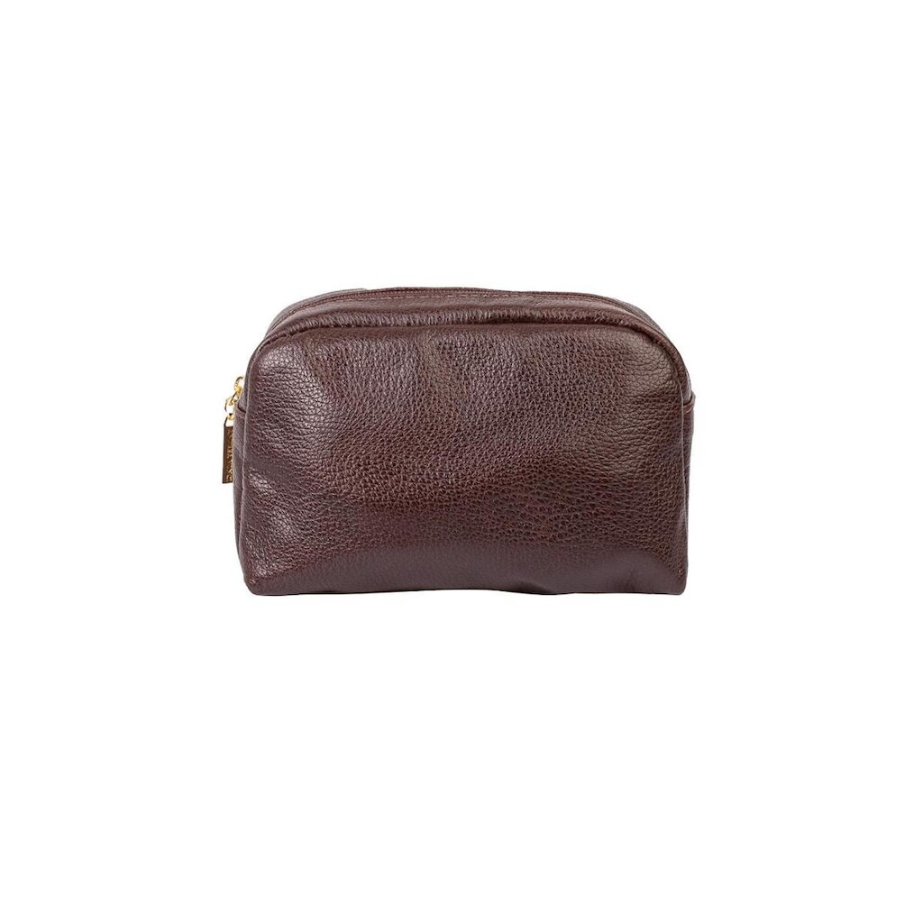 Necessaire de couro liso Dara 14x18x9cm