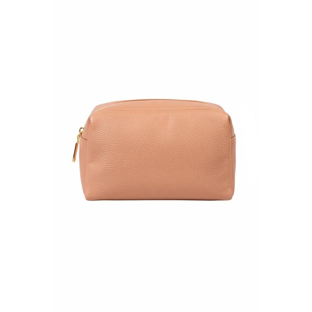 Necessaire de couro liso Dara 14x18x9cm