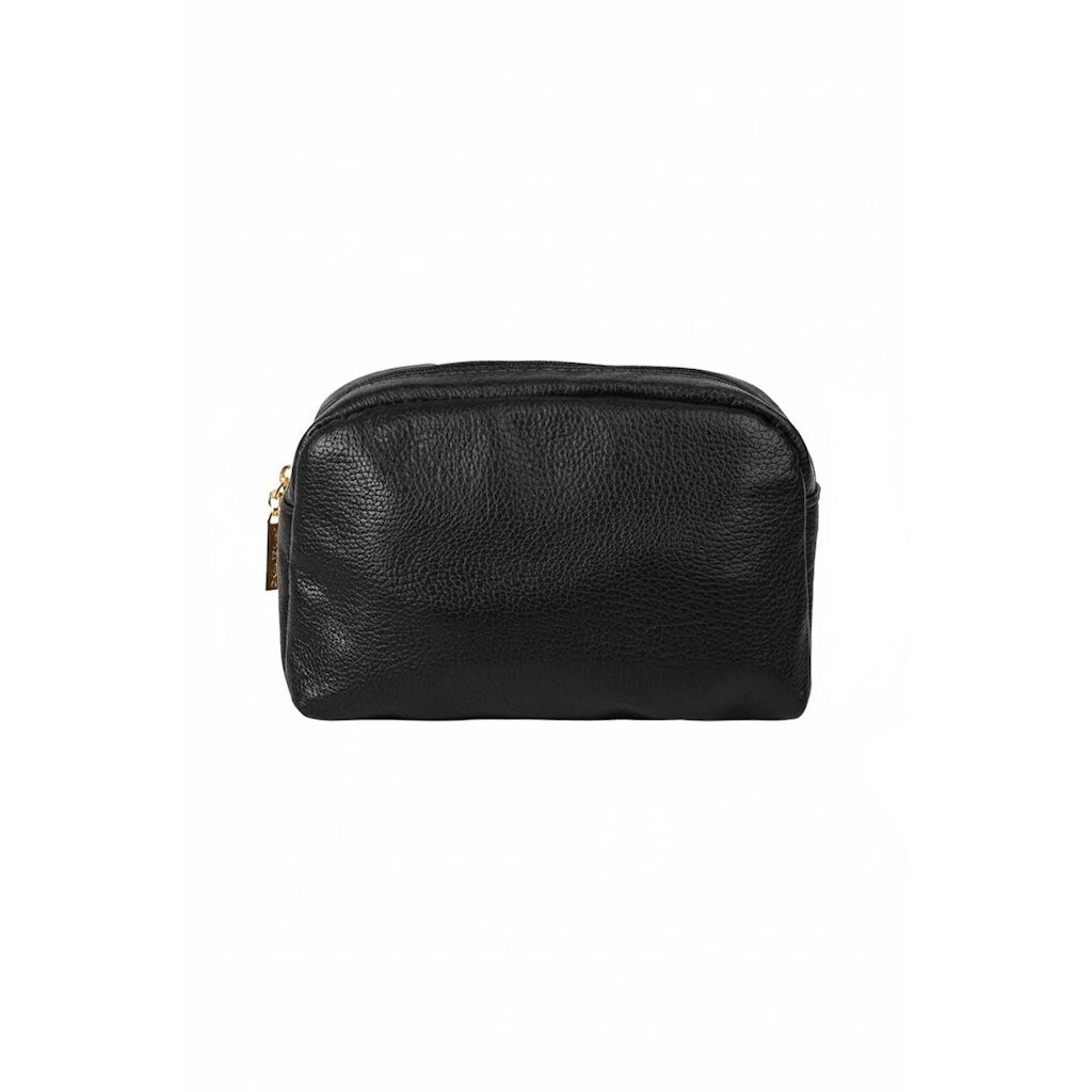 Necessaire de couro liso Dara 14x18x9cm