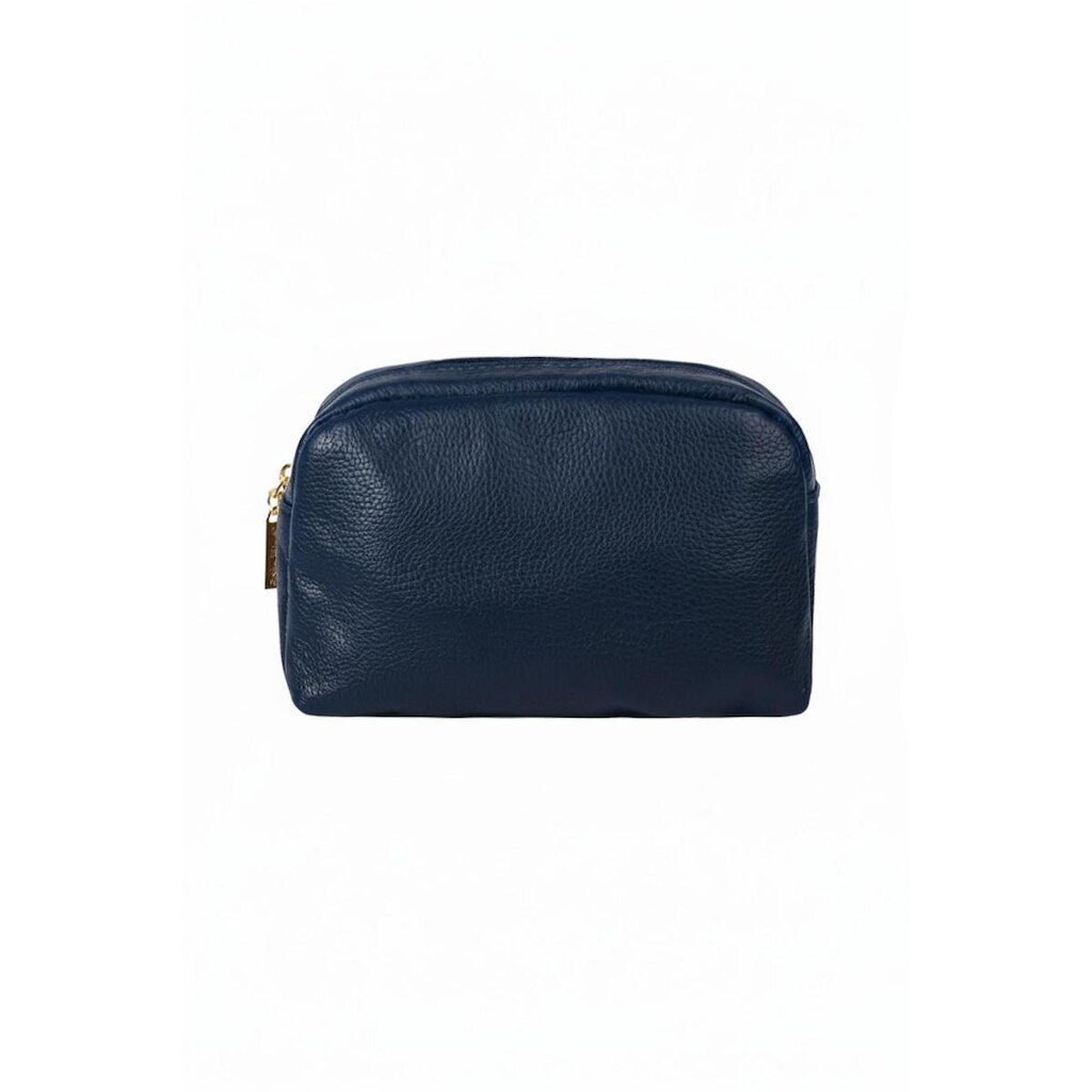Necessaire de couro liso Dara 14x18x9cm