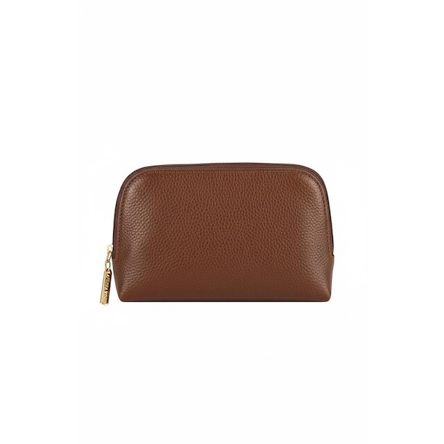 Necessaire de couro liso Duda 12x17x6cm