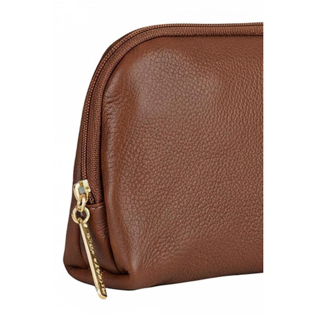 Necessaire de couro liso Duda 12x17x6cm