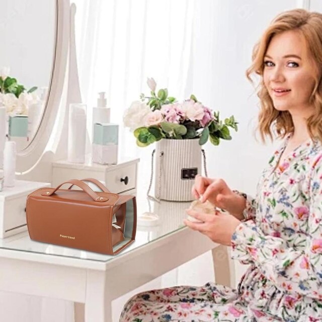 NECESSAIRE DE MAQUIAGEM ORGANIZADORA 4 EM 1 IMPERMEÁVEL
