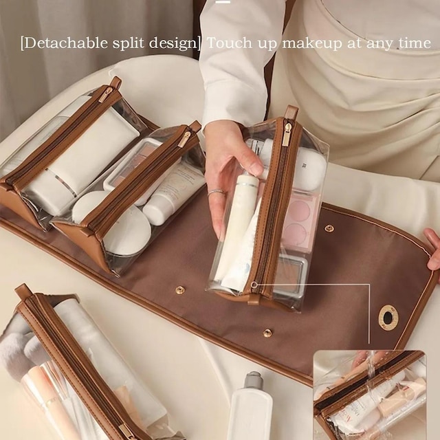 NECESSAIRE DE MAQUIAGEM ORGANIZADORA 4 EM 1 IMPERMEÁVEL