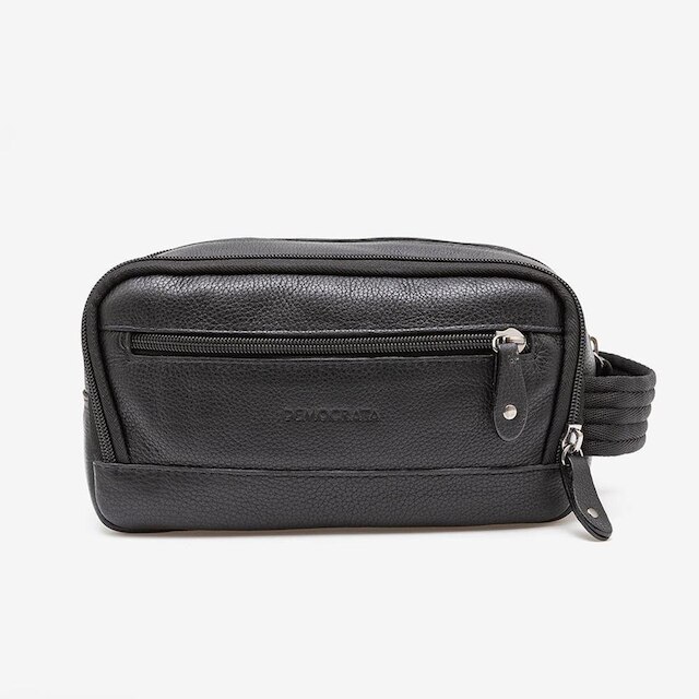 Necessaire Em Couro Preto