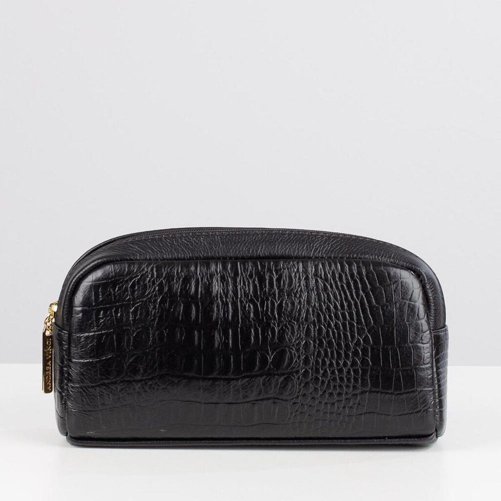 Necessaire feminina grande de couro Adriana