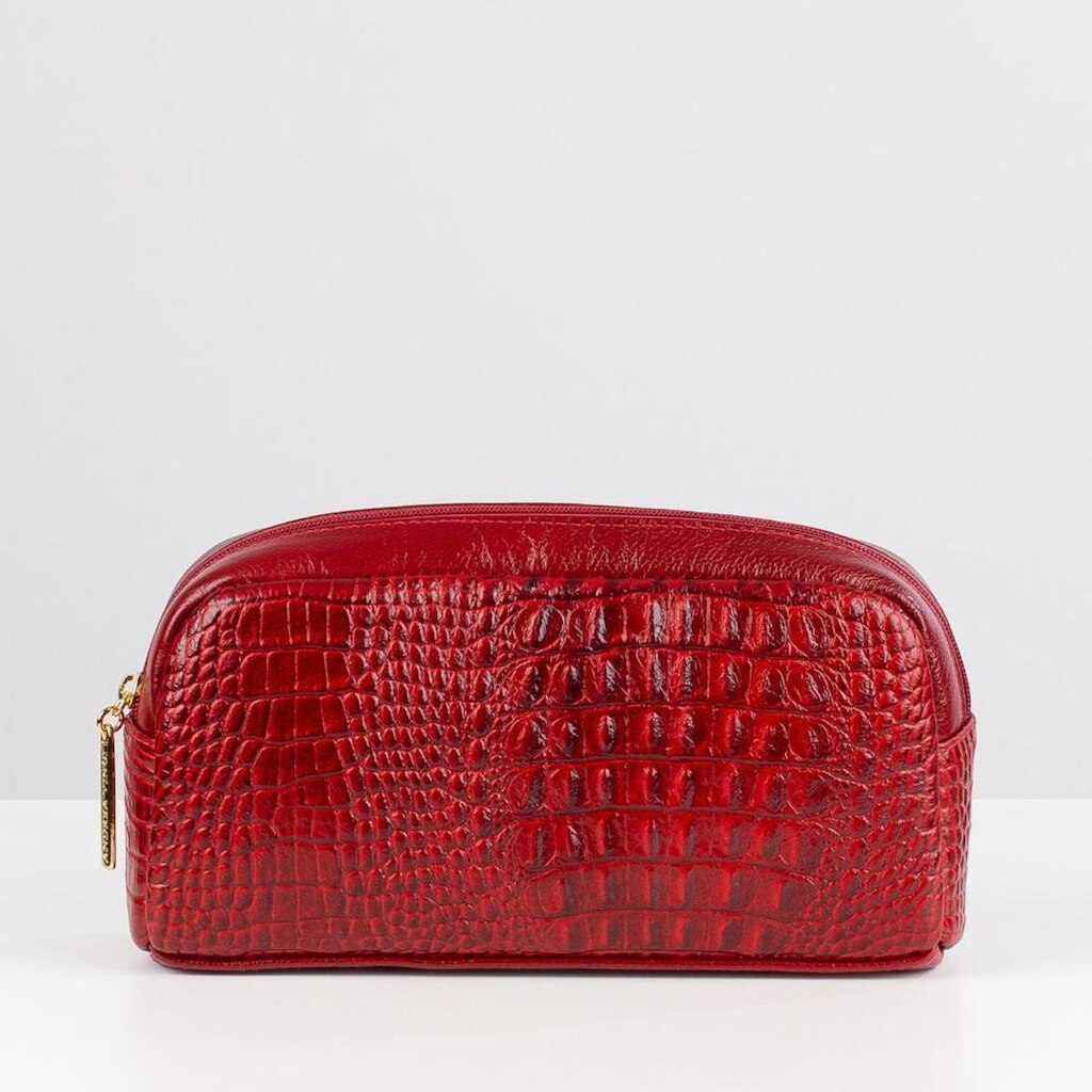 Necessaire feminina grande de couro Adriana