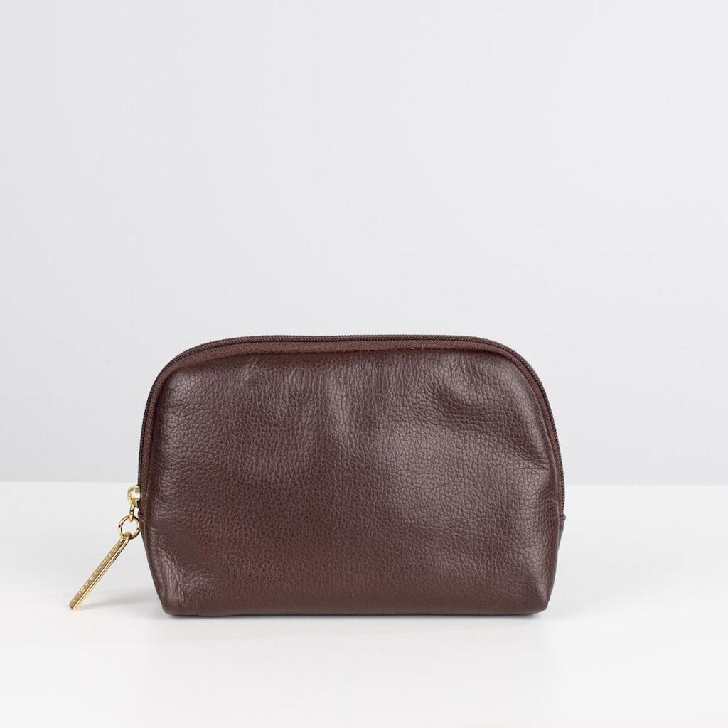 Necessaire feminina pequena de couro Duda