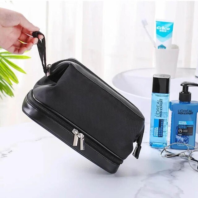 Necessaire Masculina com Dois Bolsos com Alça