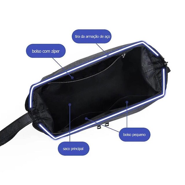 Necessaire Masculina Reforçada com Dois Bolsos
