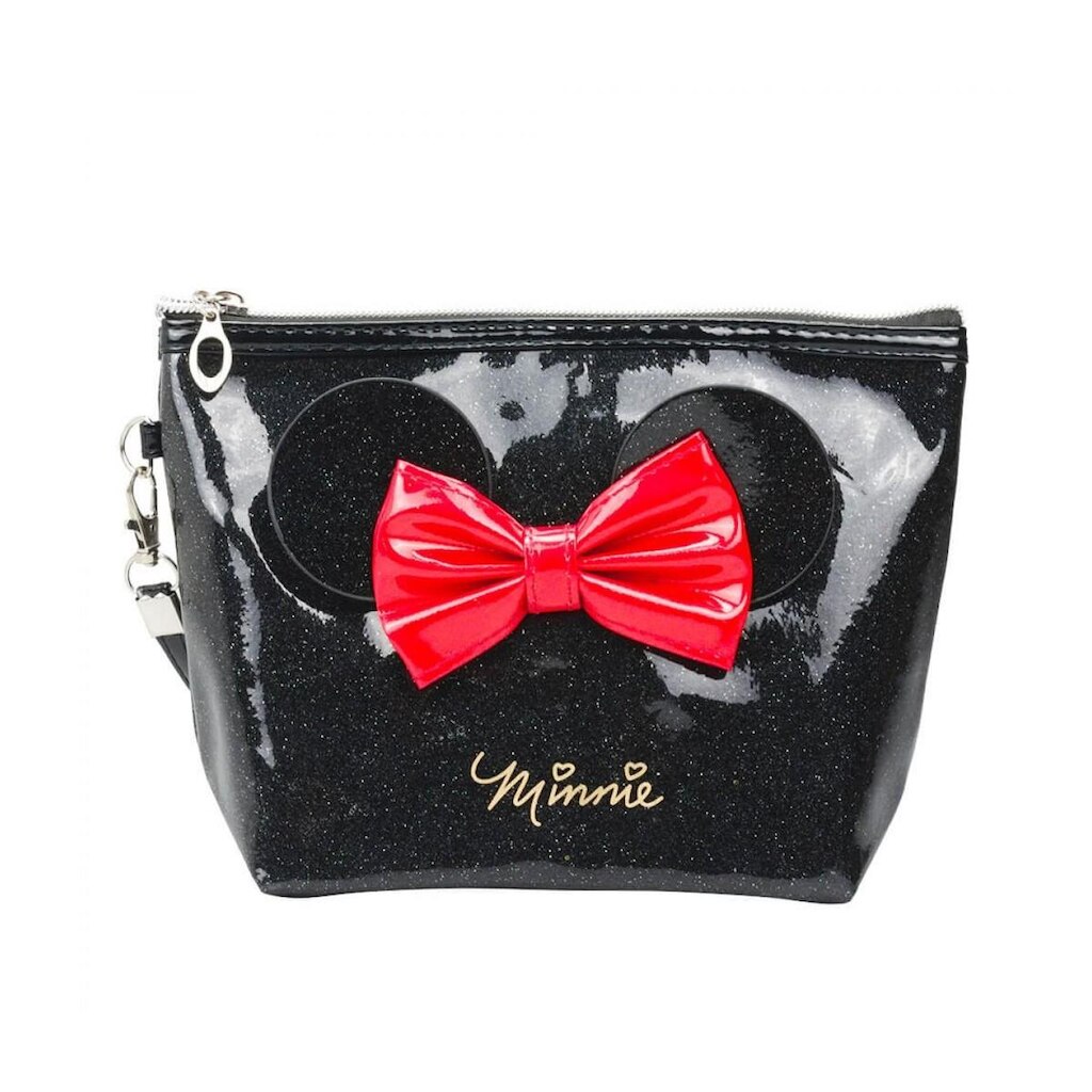 Necessaire Preto Laço Orelhas Minnie 15x7x22cm - Disney