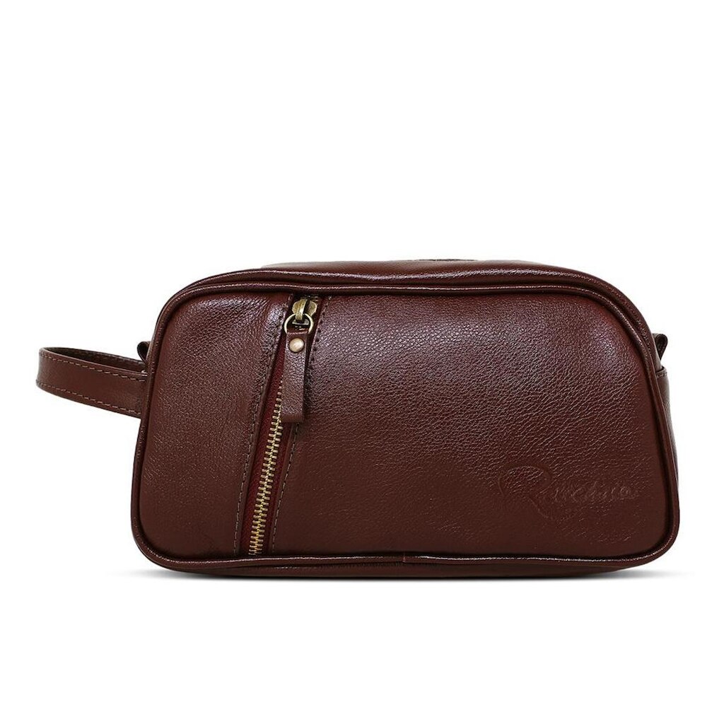 Necessaire Relicário Couro Texas - Marrom Café