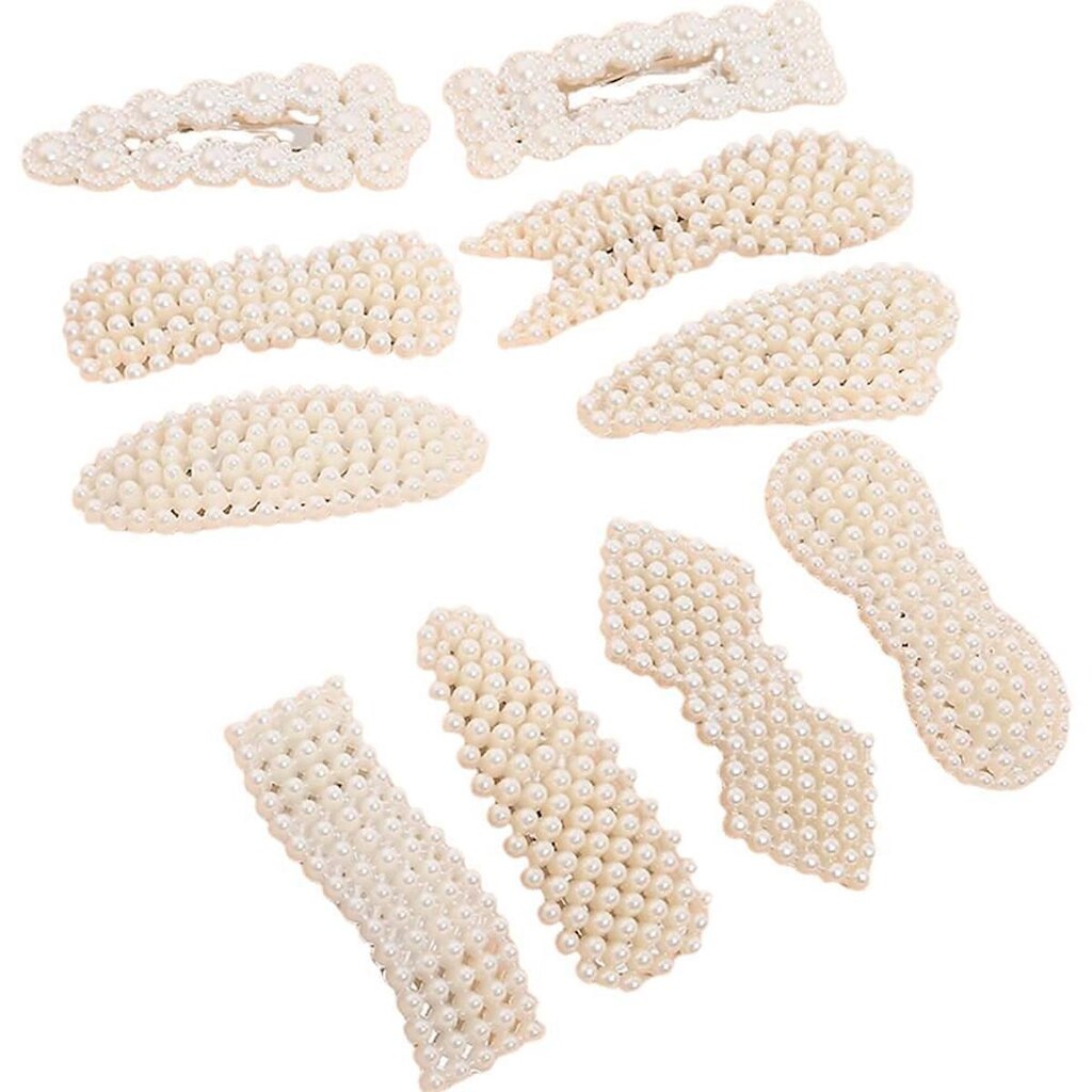 Nobrand - Kit Grampos de Cabelo Pérola Artificial Branco (10 Peças)