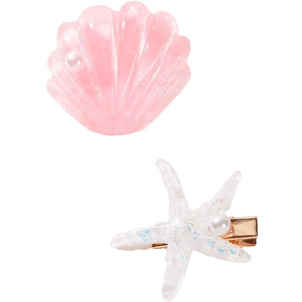 Nobrand - Kit Presilhas de Cabelo Concha e Estrela do Mar Rosa e Branco (2 Peças)