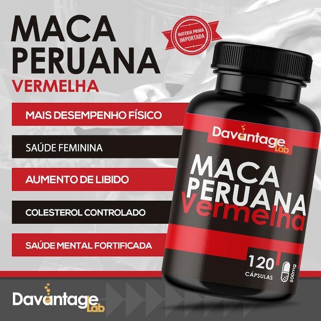 O1 Pote Raiz Peruana Vermelha 120 Cápsulas Suplemento Alimentar
