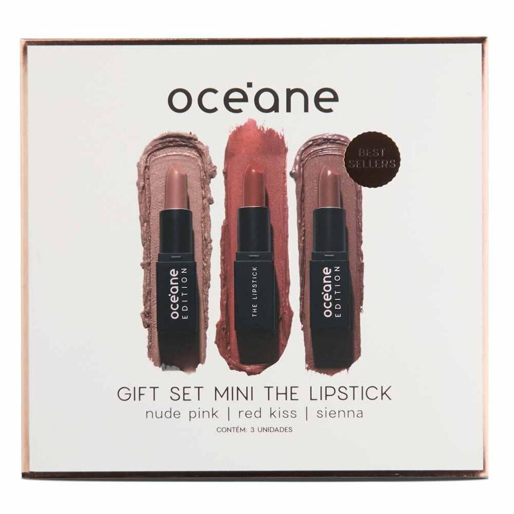 Océane Edition The Lipstick Kit - Mini Batom Sienna + Mini Batom Nude Pink + Mini Batom Red Kiss Kit