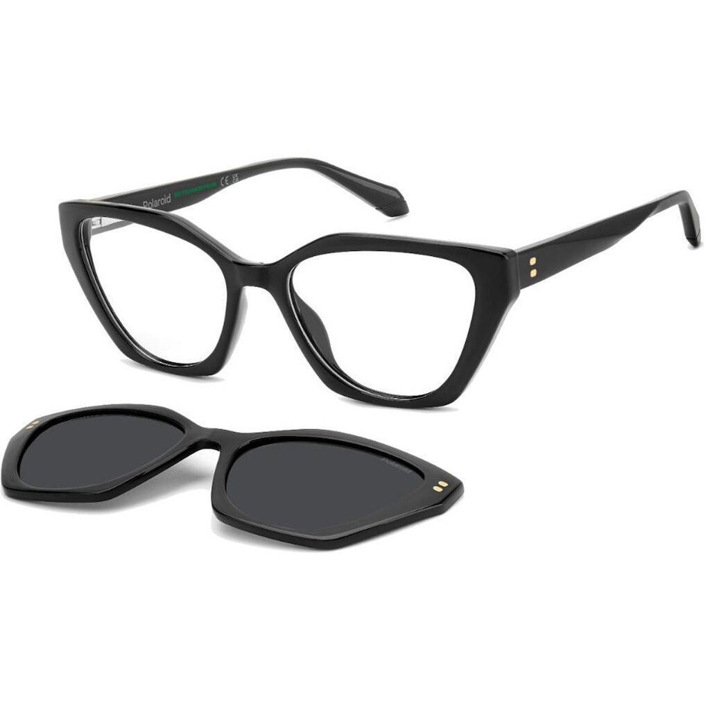 Óculos de Sol ClipOn Polaroid D637C 807 5417 Preto Masculino - Preto - Masculino - Único