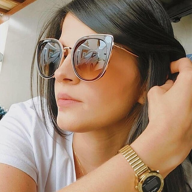 Óculos De Sol Feminino Alice Gateado Metal/Acetato Mackage - Alice