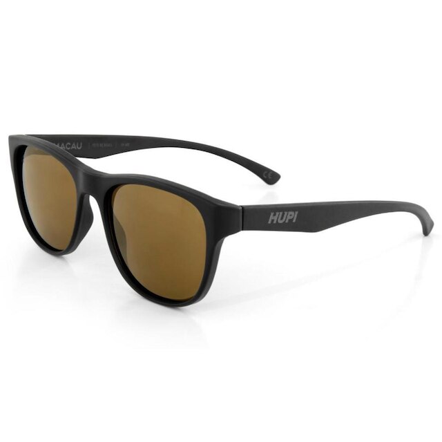 Óculos de Sol HUPI Macau Armação Preto Fosco Lente Dourado