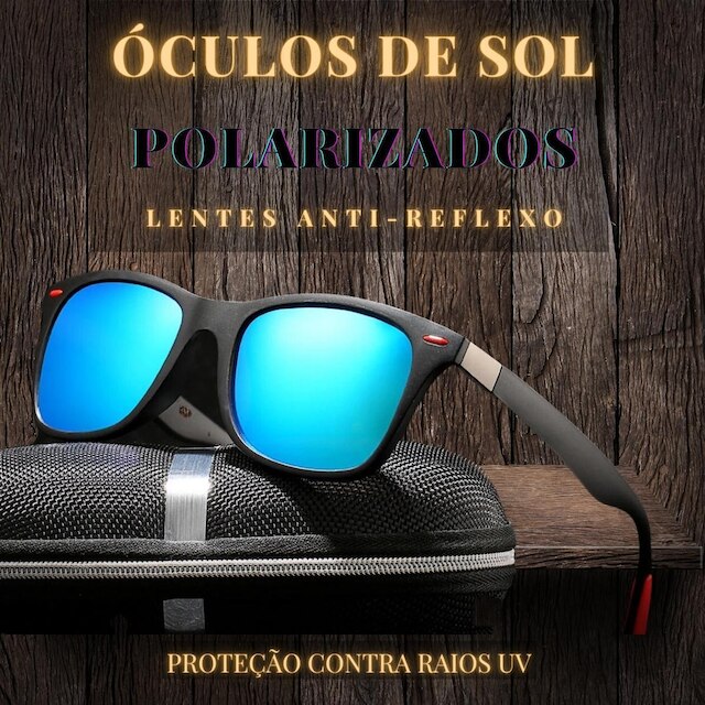Óculos De Sol Masculino Polarizado Proteção Uv400 Clássico