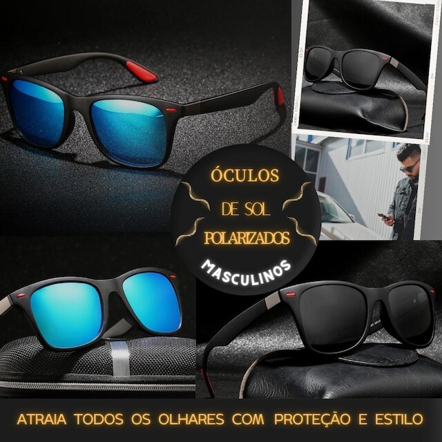 Óculos De Sol Masculino Polarizado Proteção Uv400 Clássico