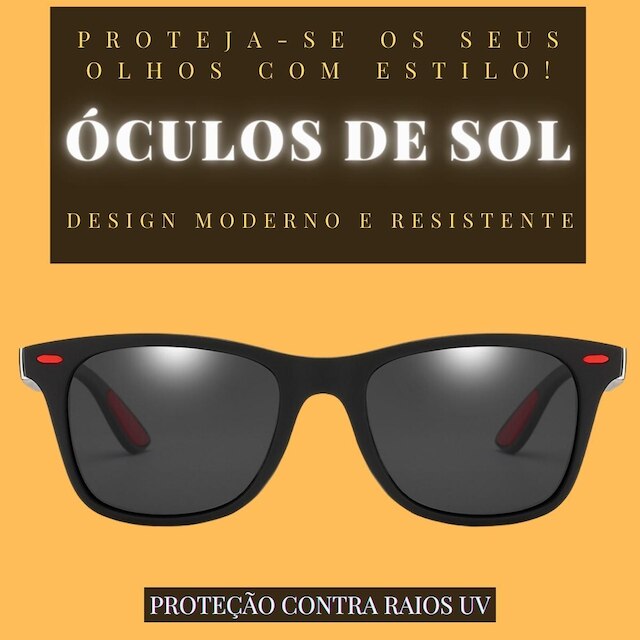 Óculos De Sol Masculino Polarizado Proteção Uv400 Clássico