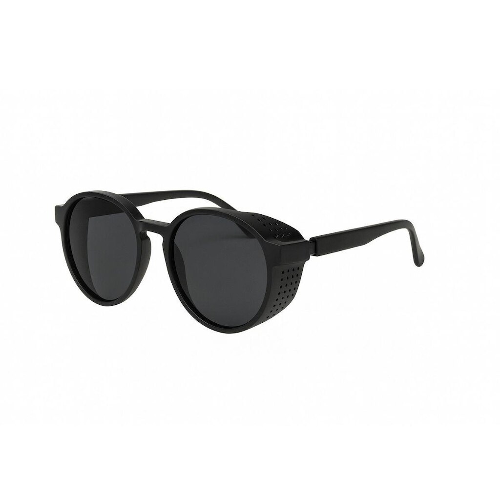 Óculos de Sol Masculino Redondo Preto Estilo Retrô UV400