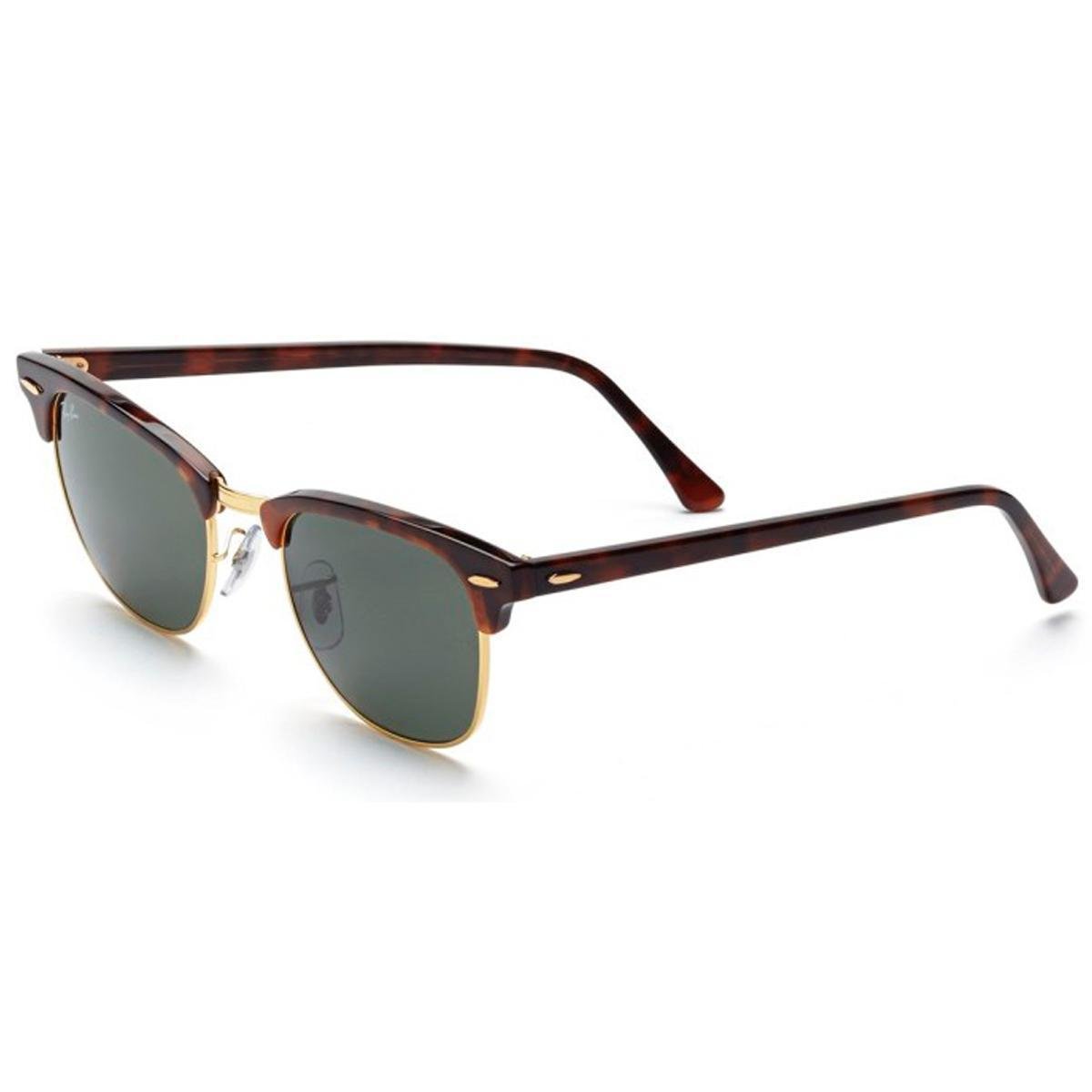Óculos De Sol Ray-Ban Clubmaster Classic Large Tortoise Lentes Verdes Escuras - RB3016 Menor preço em Óculos De Sol Ray-Ban Clubmaster Classic Large Tortoise Lentes Verdes Escuras - RB3016