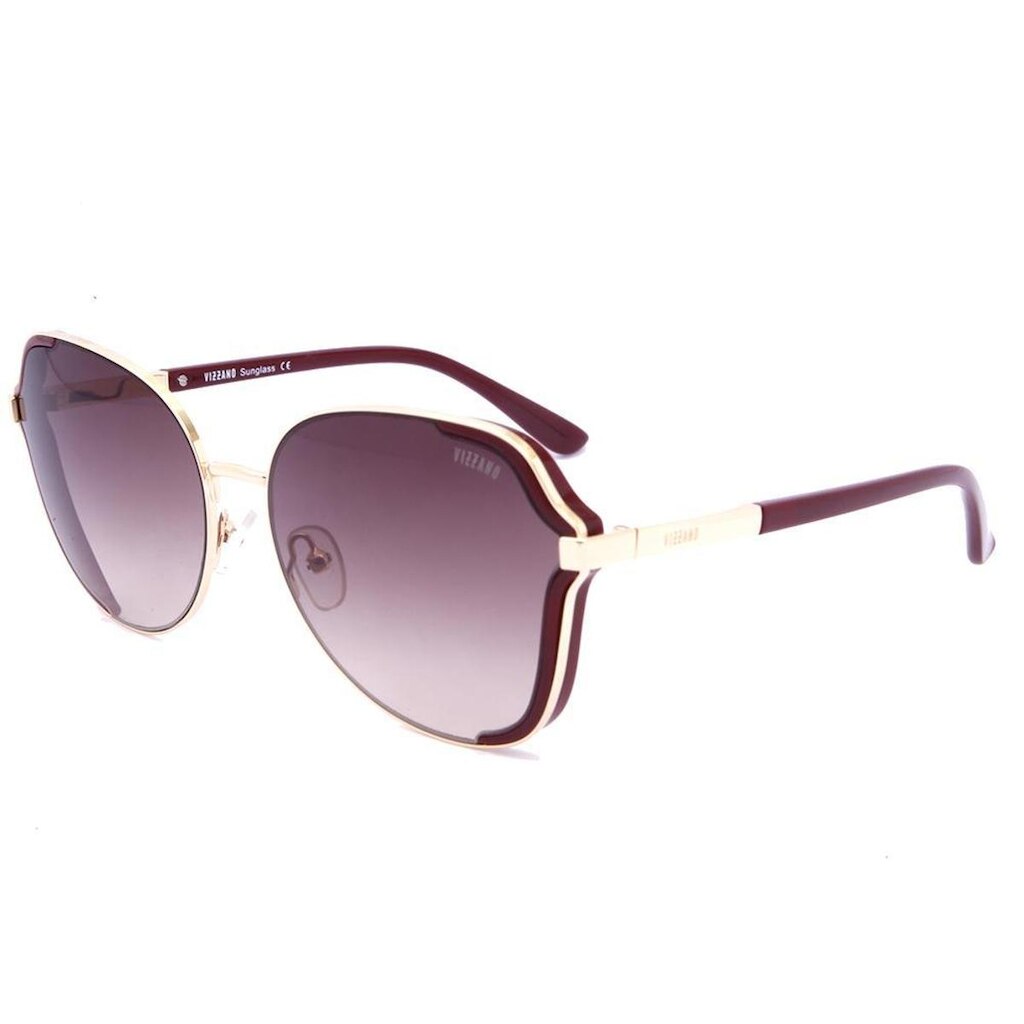 Óculos de Sol Solar Vizzano Ouro 30S AV234 Quadrado Bordô