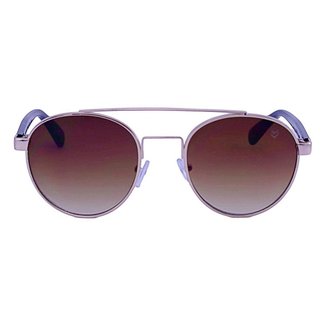 Óculos de Sol Unissex Redondo Metal/acetato Mackage - Dourado/marrom