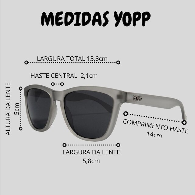 Óculos De Sol Yopp Lente Polarizada UV400 Beijinho No Ombro