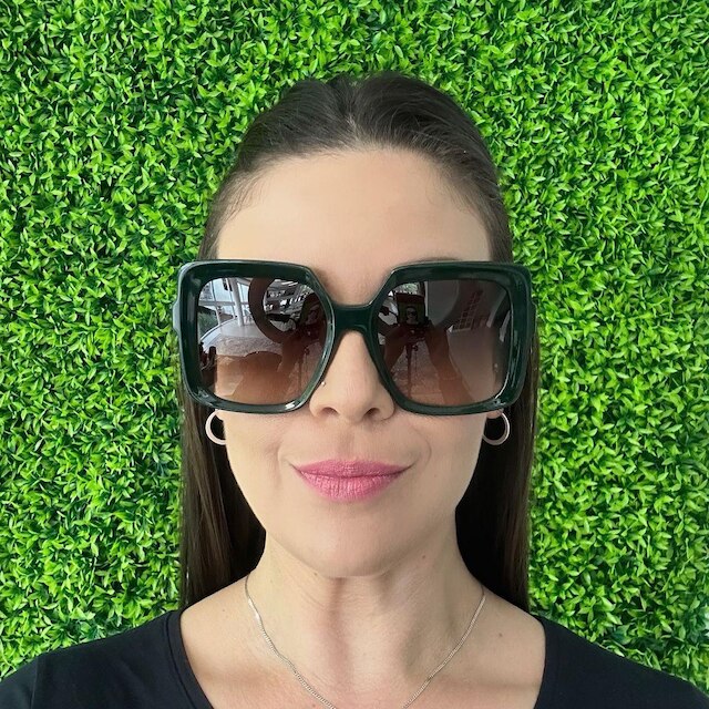 Óculos Solar Ana Hickmann Elisa 1 Ah90049 E01  Brilho Lente  Degradê