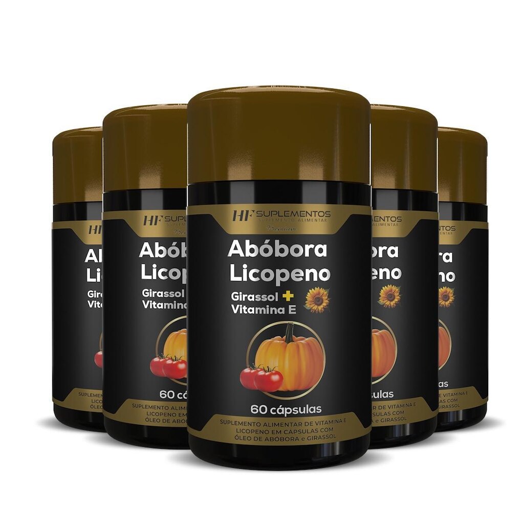 Óleo De Semente De Abobora Com Licopeno 60 Caps Hf Suplementos com 5