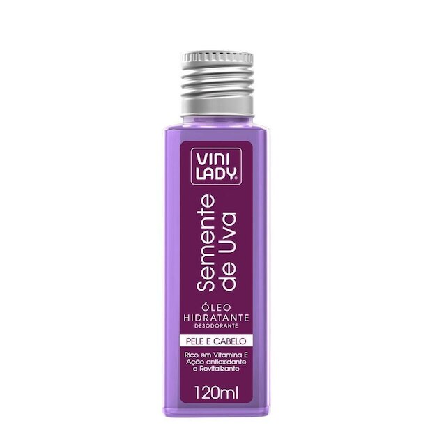 Óleo Hidratante Pele e Cabelo Semente de Uva 120ml Vini Lady