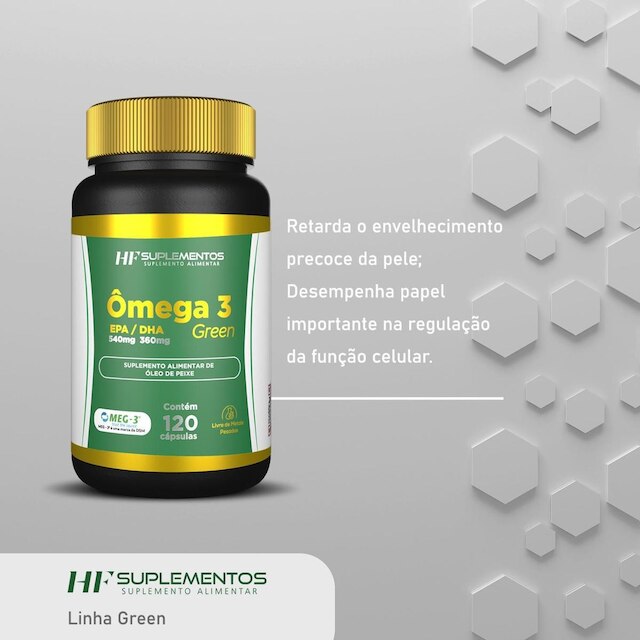 ÔMEGA 3 120CAPS EPA540MG + DHA360MG HF SUPLEMENTOS