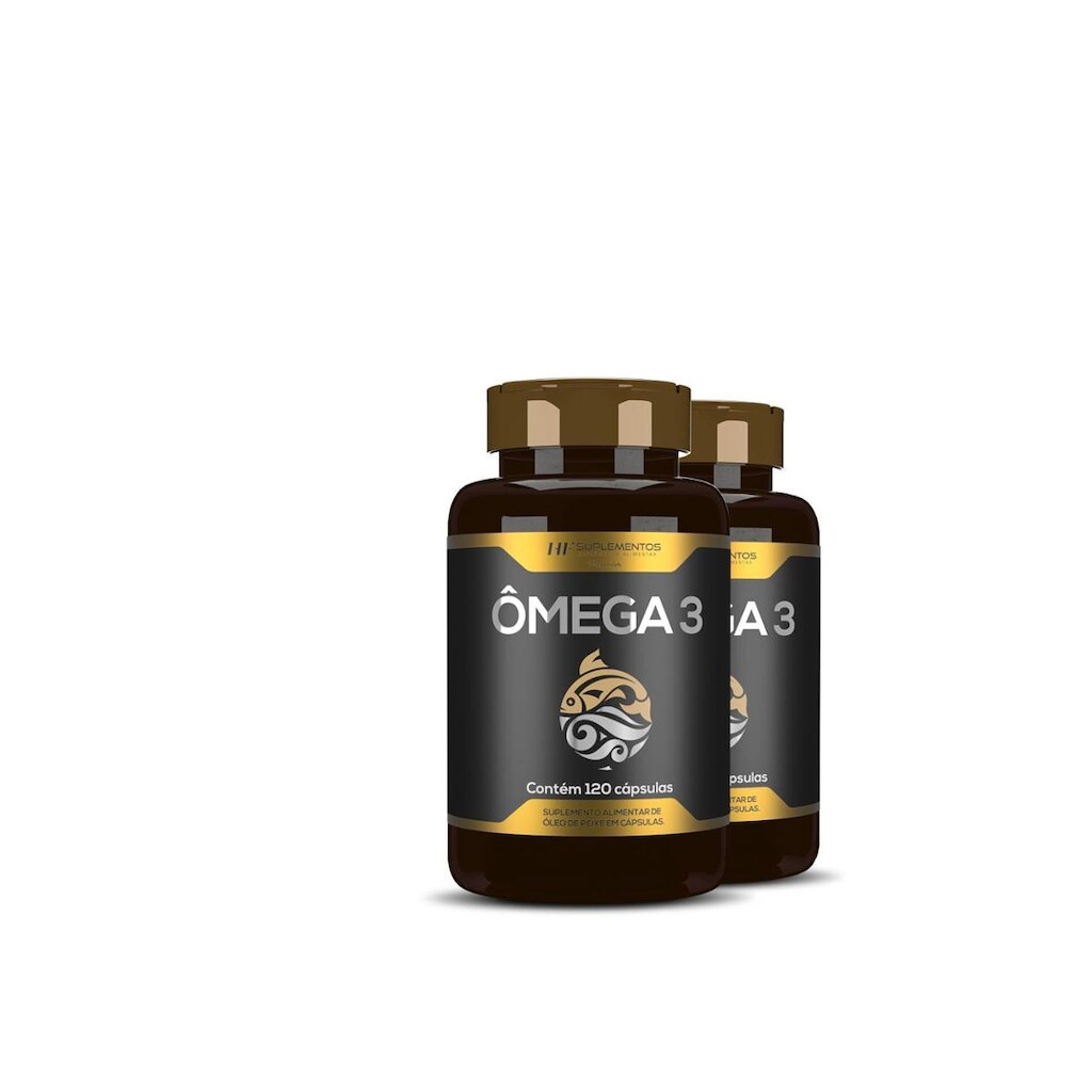 Ômega 3 Óleo De Peixe Premium Hf Suplementos 120 Caps com 2