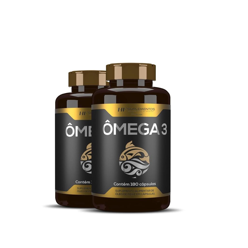 Ômega 3 Óleo De Peixe Premium Hf Suplementos 180 Caps com 2