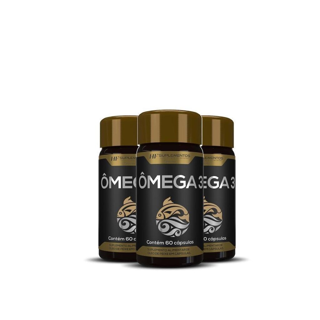 Ômega 3 Óleo De Peixe Premium Hf Suplementos 60 Caps com 3