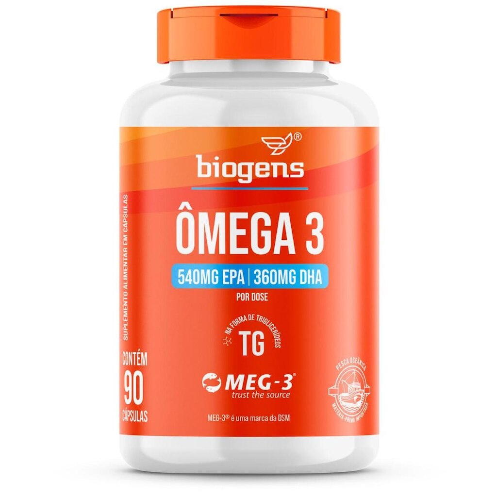 Ômega 3 TG Triglicerídeos 540mg EPA 360mg DHA Selo MEG-3 90 Caps - Bigens