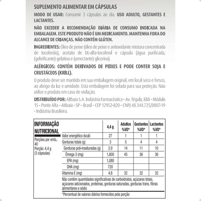 Ômega 3 Ultra Concentrado com Vitamina E 120 Cáps Equaliv